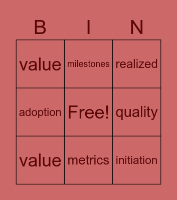 Quality & Benefit Metrics Bingo Card