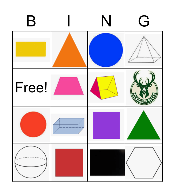 Shapes & Colors Bingo Card