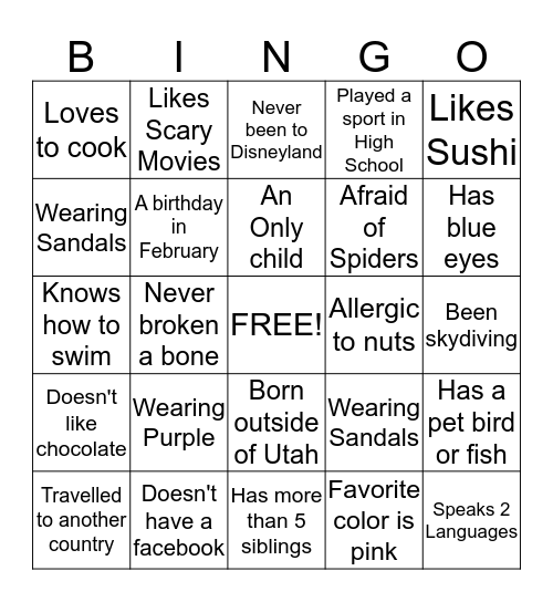 The most bestest bingo! Bingo Card