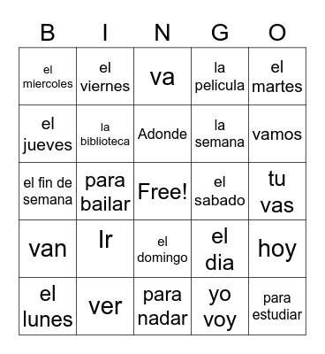 4-3 Bingo Card