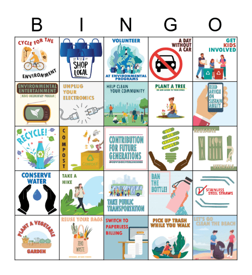 2021 Earth Day - Restore Our Earth Bingo Card