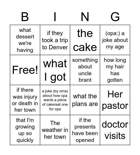 Loves Trivia Bingo Card