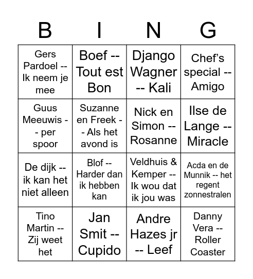 Van Nederlandse Bodem Bingo Card