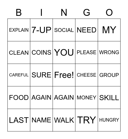 ASL Bingo Card