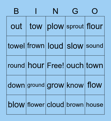 ou / ow Bingo Card