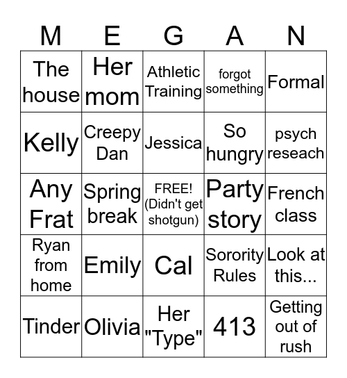 Mobile Bingo Card