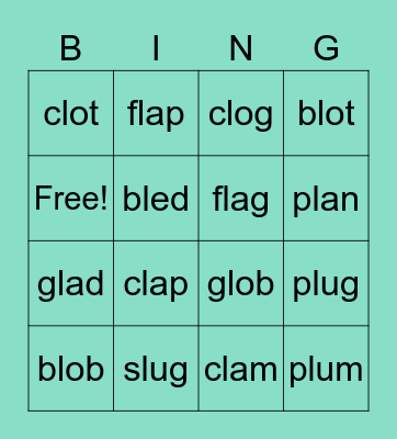 L Blends Bingo small board Bingo Card