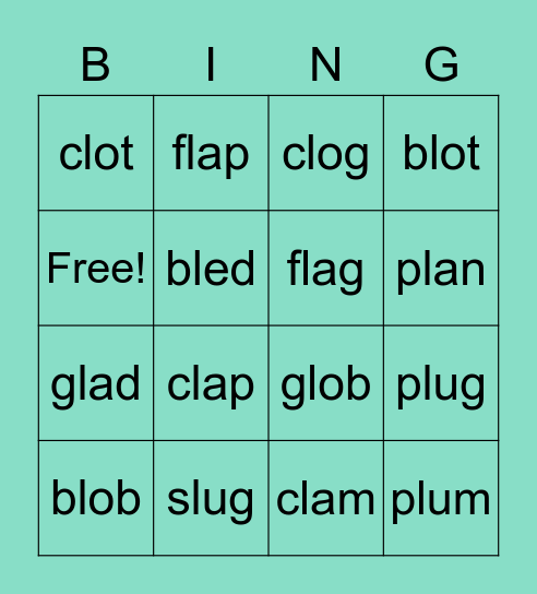 L Blends Bingo small board Bingo Card