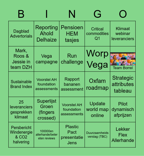 THE SUSTAINABILITY SUCCES Q1 Bingo Card