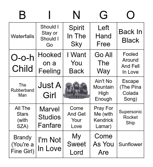 Marvel Music Bingo Card