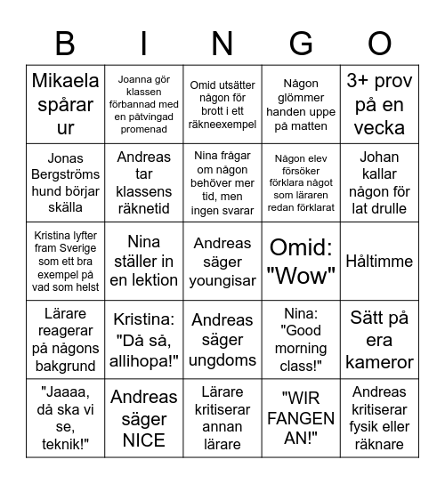NT1c Distansbingo Card