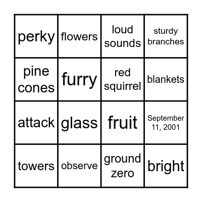 2.3  What is Chirping in the Tree/Ground Zero Bingo Card