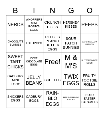 Easter Bingo Card
