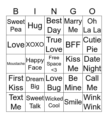 VALENTINES DAY Bingo Card