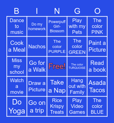 Spring Break BINGO Card