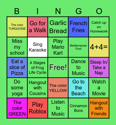 Spring Break- BINGO Card