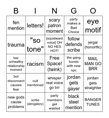 keron bingo Card