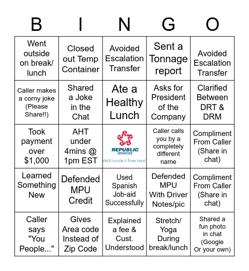 Team 02 Bingo Card