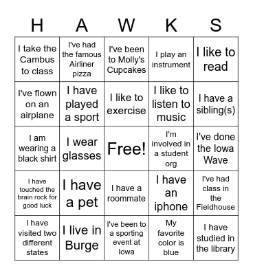 Get to Know Me Bingo Card