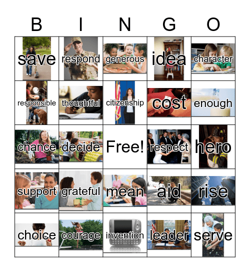 2nd Grade, Unit 4 Bingo Card
