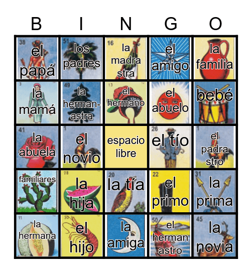 Lotería - La Familia Bingo Card