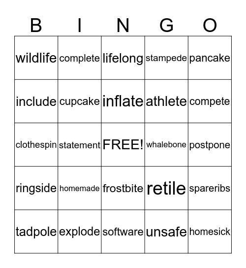 Wilson 4.2  Bingo Card