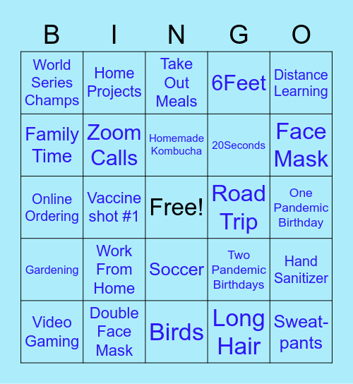 Pandemic Times Bingo for Zoom Call Bingo Card