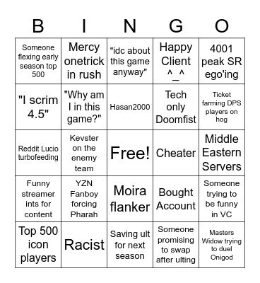 EU Ranked Bingo Card