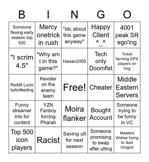 EU Ranked Bingo Card