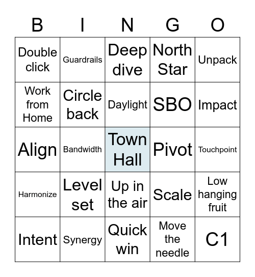 ABP Town Hall Buzzword Bingo Card