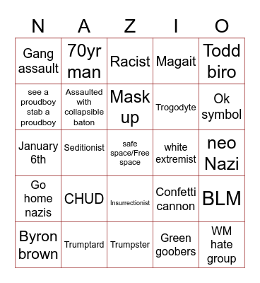 Antifa Bingo Card