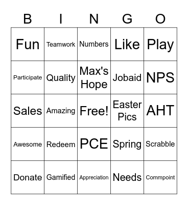Redemption Bingo Card