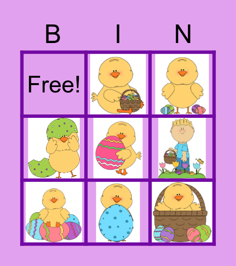 Easter Prepositions - Chick Bingo Card