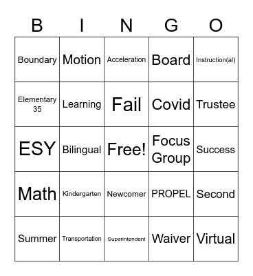 Angela's Favorite Board Bingo Card