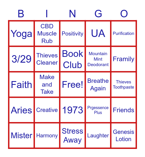 Birthday Bingo Card