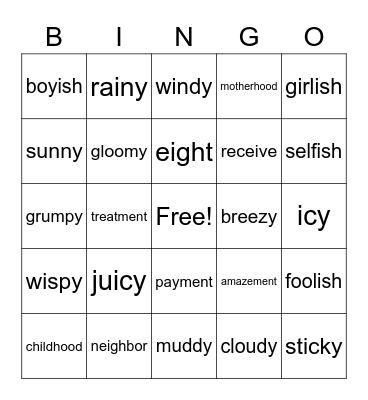 Foundational Skills Bingo Card