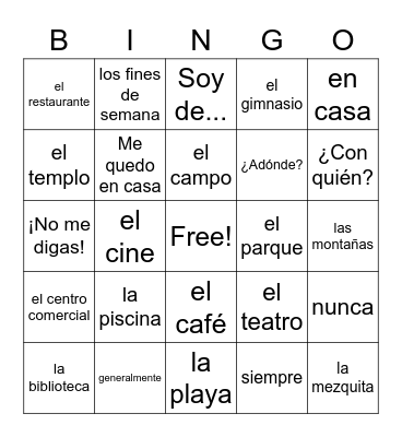 Autentico 4A Bingo Card