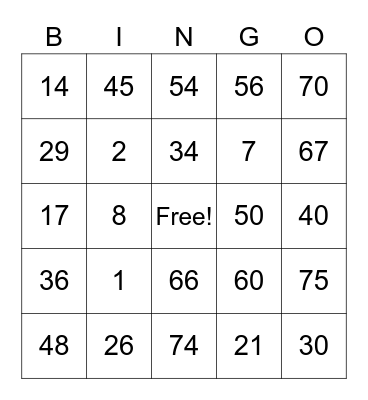 Prescila Beatriz De Guzman Bingo Card