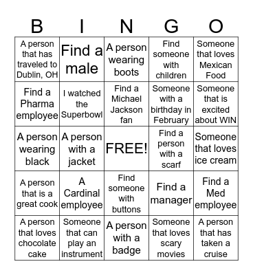 WIN BINGO Card