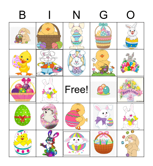 Happy Easter Bingo Card