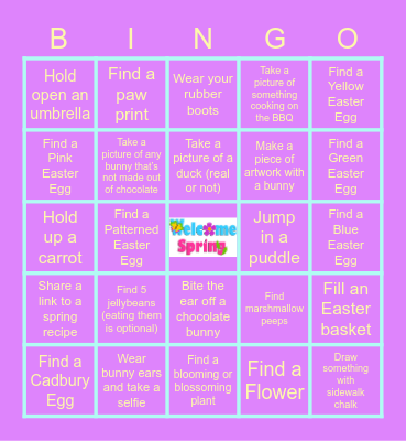 MC3 Presents: Spring Selfie Bingo Card