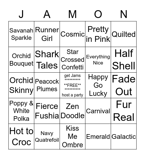 Jamberry Nails Get Your Jam On! Bingo Card