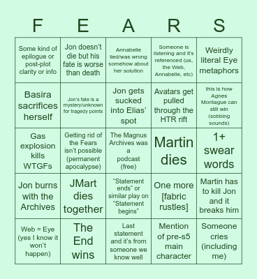MAG200 Bingo Card