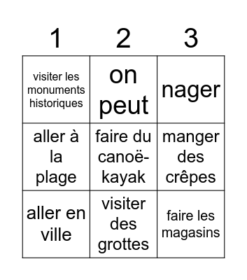 D2 M4 U1 Ma région Bingo Card