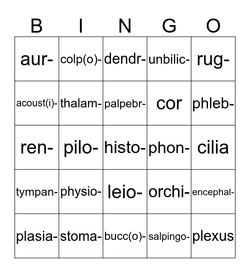 Lesson Six Bingo Card