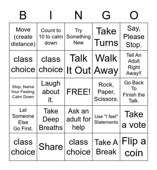 Oh No! BINGO Card