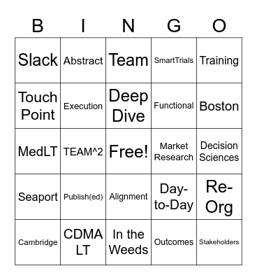 Medical Group BINGO Card