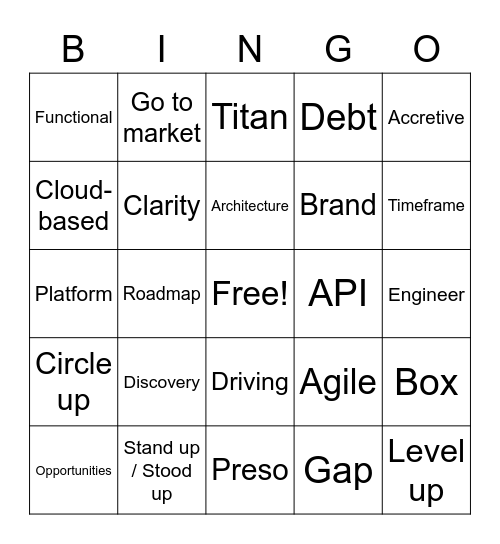 Product Bingo Card