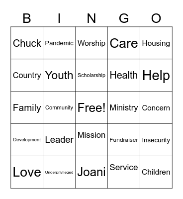 Emmanuel Outreach Bingo Card