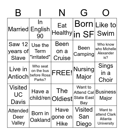 Umoja Bingo Card